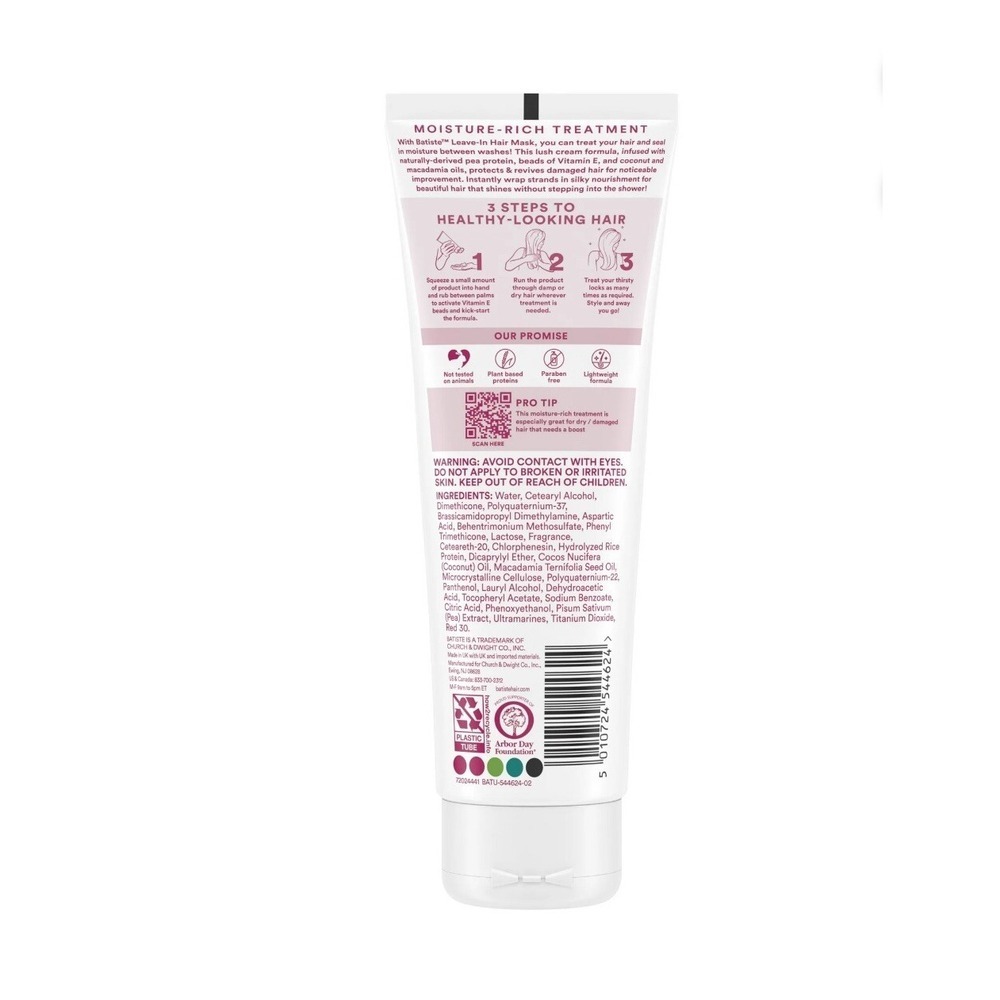 Batiste Heat Protectant Hair & Leave In Conditioner Dry or Wet Hair Mask 4.3oz. - Picture 2 of 2